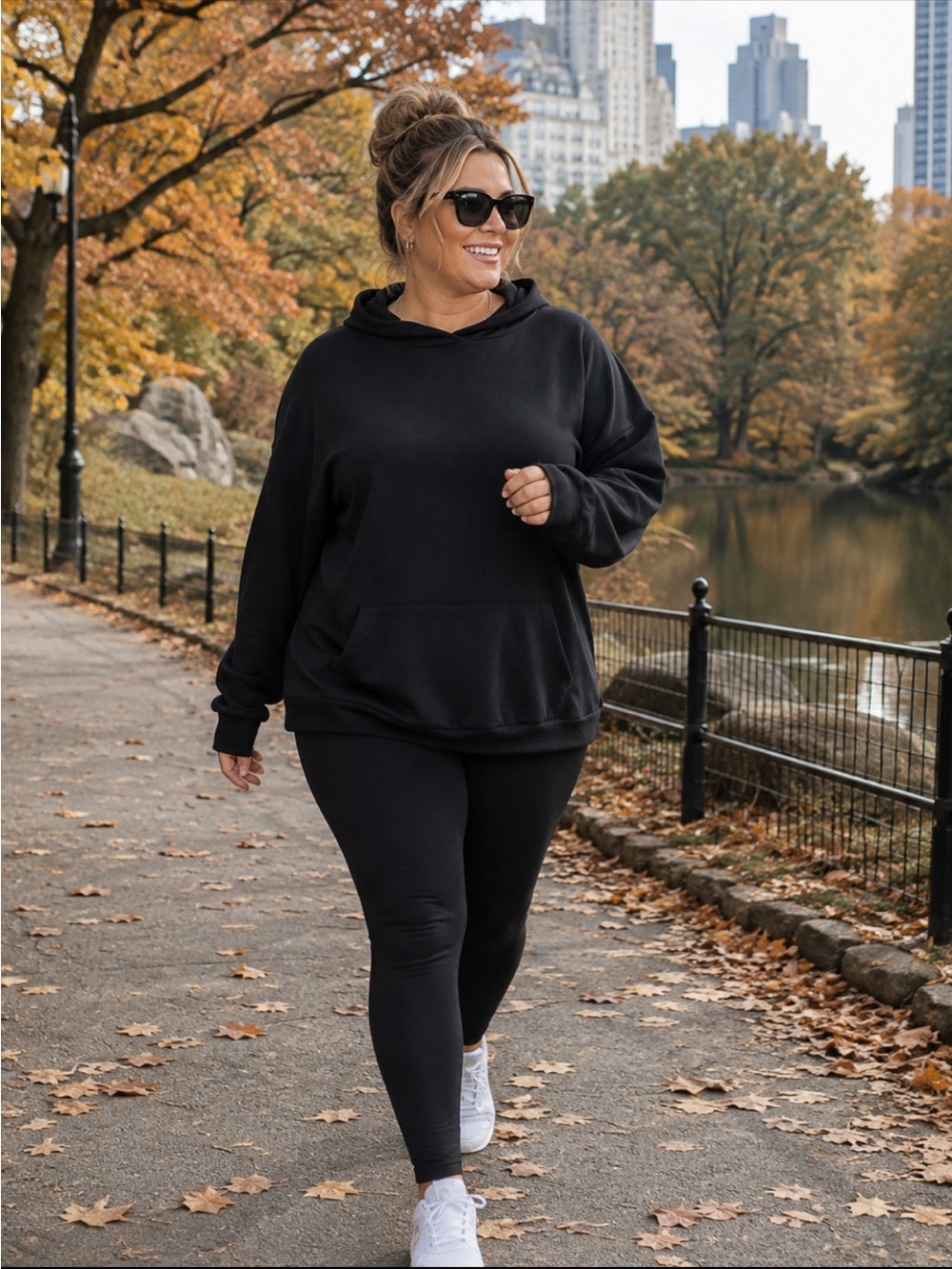 Zig Zags Mellow Black Drop Shoulder Hoodie
